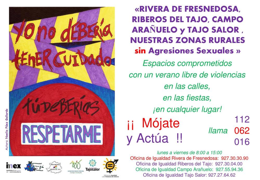 Imagen Campaña 'Rivera de Fresnedosa, Riberos del Tajo, Campo Arañuelo y Tajo Salor: nuestras zonas rurales sin agresiones sexuales'