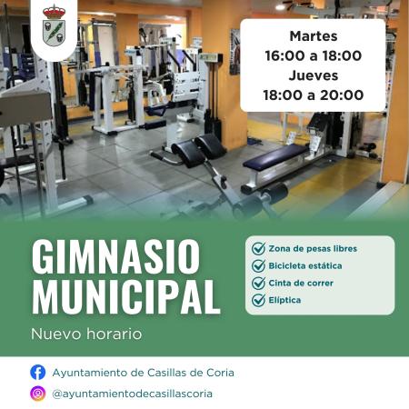 Imagen Horario de gimnasio actualizado