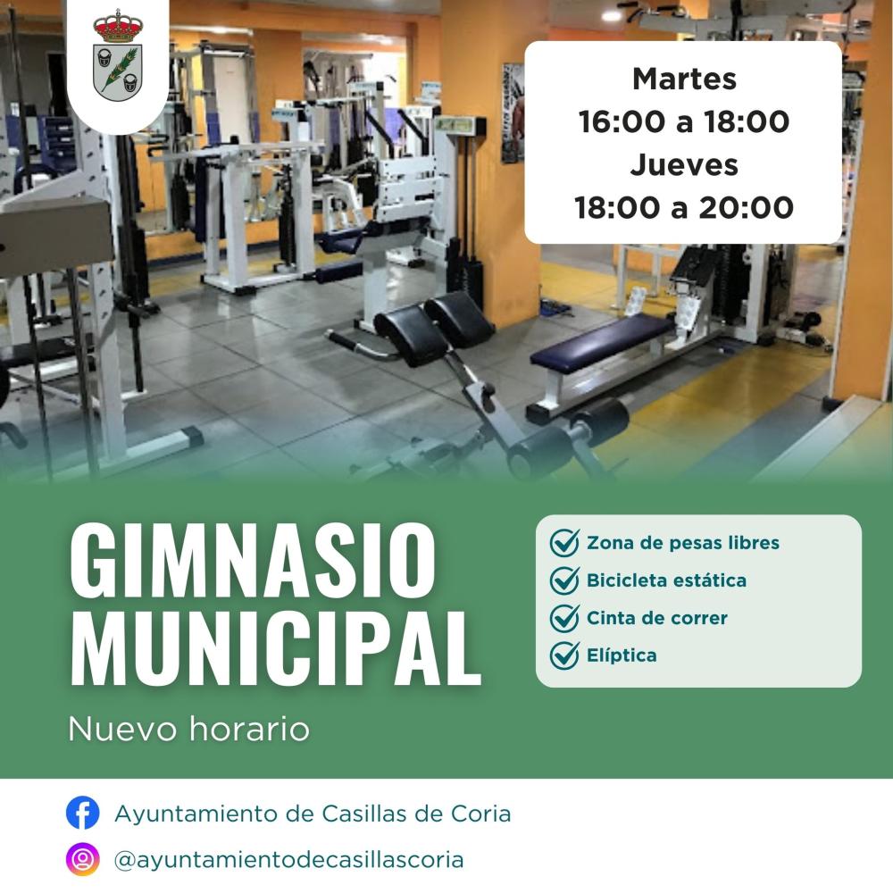 Imagen Horario de gimnasio actualizado